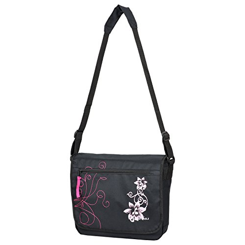 Daniel Ray Umhängetasche DIN A4 Messenger Bag – Hibiskus Flowers Farbauswahl (Hibiskus – Schwarz Pink) - 5