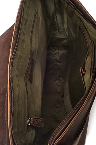 LEABAGS Oxford Umhängetasche aus echtem Büffel-Leder im Vintage Look – Muskat - 4