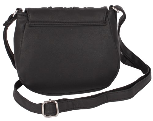 NEW BAGS Schultertasche Abendtasche Umhängetasche Überschlagtasche S mit Drehverschluss NB3039 Kunstleder 18cmx16cmx5cm (BxHxT) (Schwarz) - 2